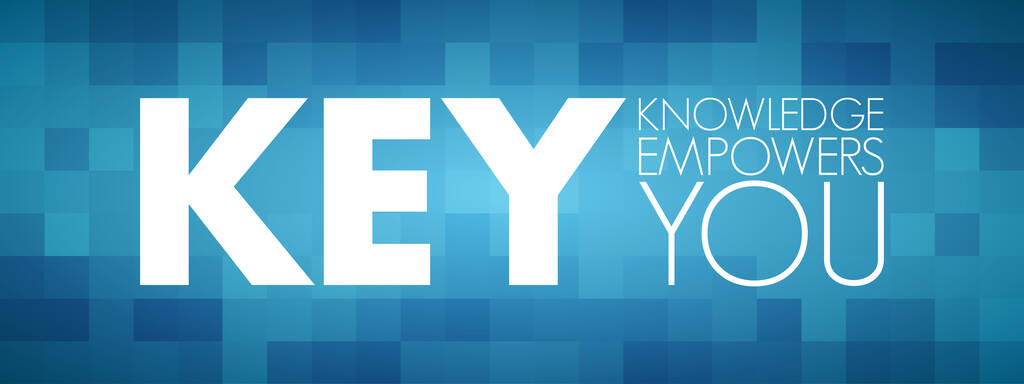 KEY - Wissen befähigt Sie Akronym, Geschäftskonzept Hintergrund - Vektor, Bild