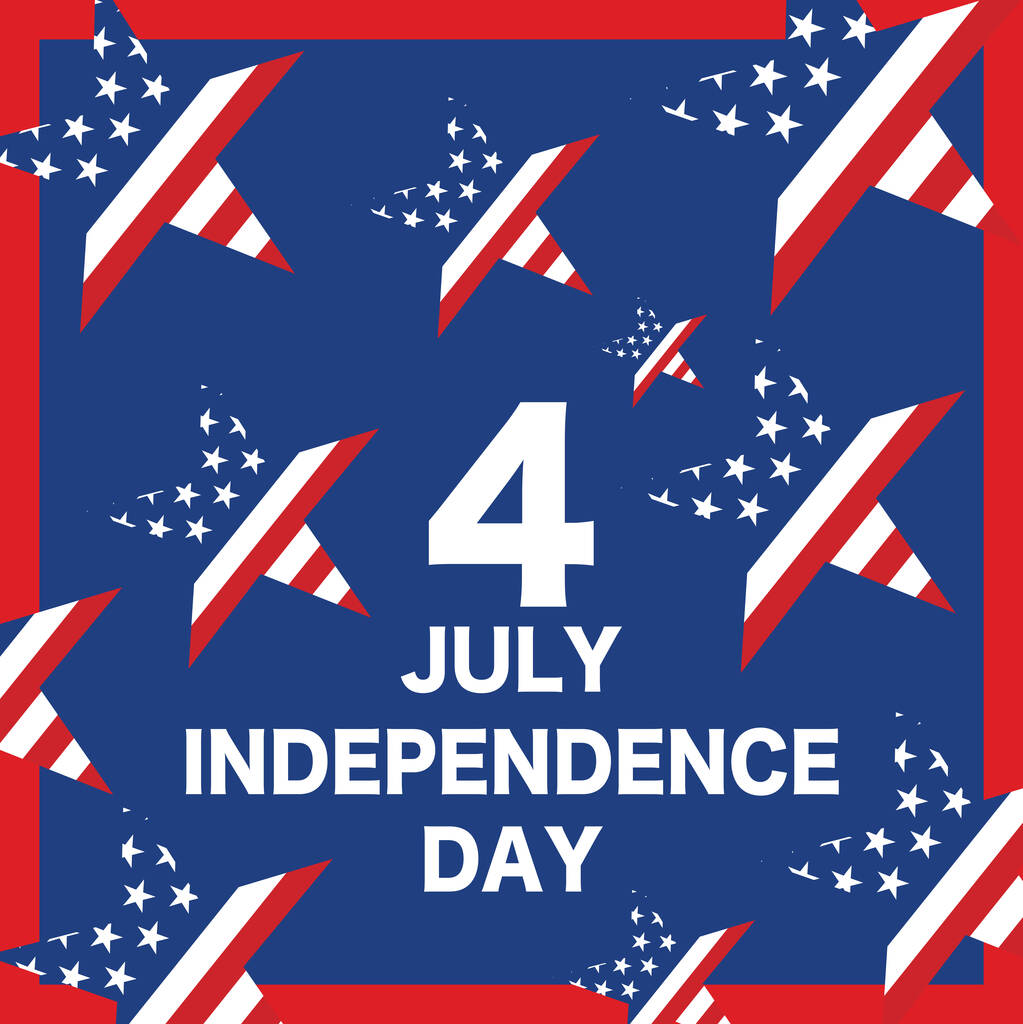 Dia da Independência 4 de julho, Estados Unidos National Day Design Poster Vector Illustration
 - Vetor, Imagem