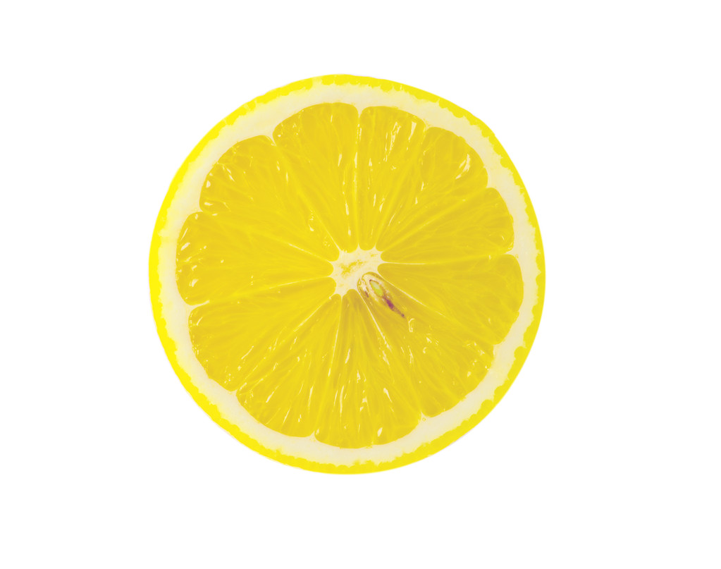 白を基調としたレモンのスライス - 写真・画像