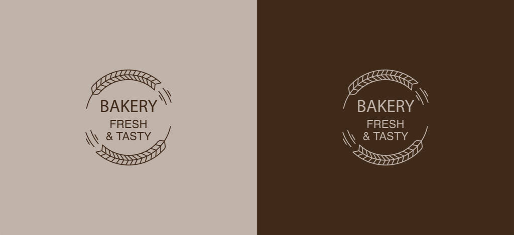набор коричневых этикеток пекарни со свежей и вкусной надписью
 - Вектор,изображение