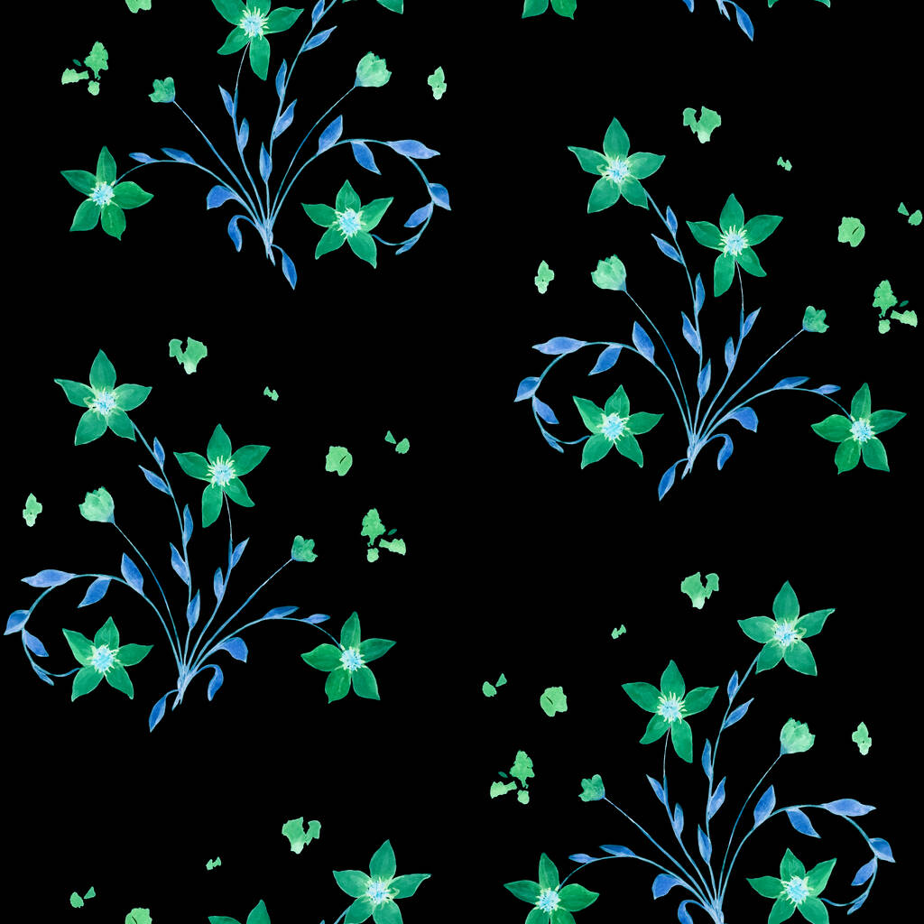Dekorativní květinové bezešvé vzor s akvarelem bluebell květiny. Barevné přírodní pozadí. Pro jakýkoliv druh designu. - Fotografie, Obrázek