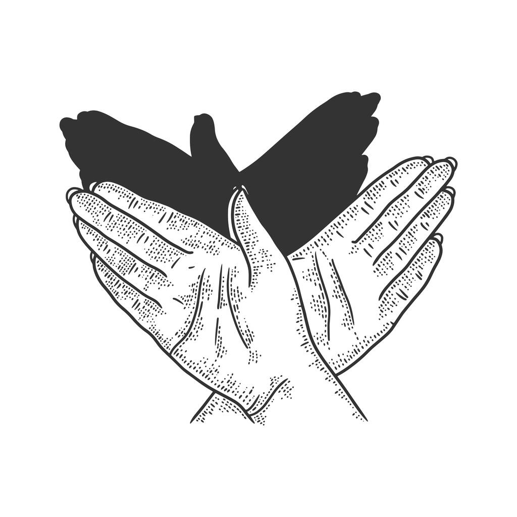 Águila sombra de pájaro por las manos esbozar ilustración vector grabado. Diseño de estampado de ropa de camiseta. Scratch board imitación. Imagen dibujada a mano en blanco y negro
. - Vector, imagen