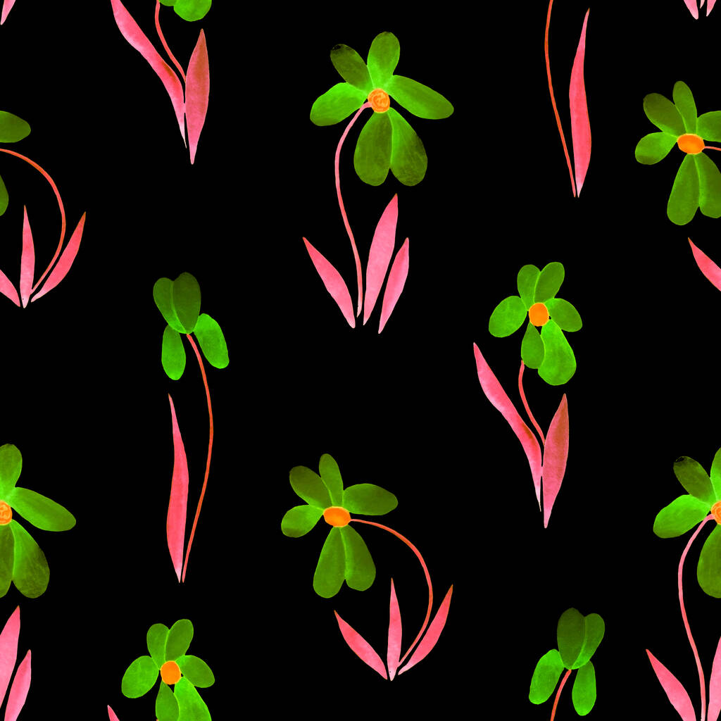 Floral απρόσκοπτη μοτίβο με λουλούδια ακουαρέλα. Πολύχρωμο φόντο της φύσης. Ωραία καλοκαιρινή εκτύπωση. Για κάθε είδους σχέδιο. - Φωτογραφία, εικόνα