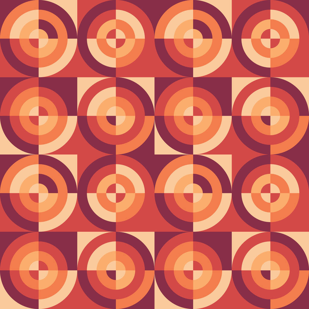 Background concept design. Abstract geometric seamless pattern. Circle shapes. Brown & beige colors. Vector illustration.  - Vector, Image