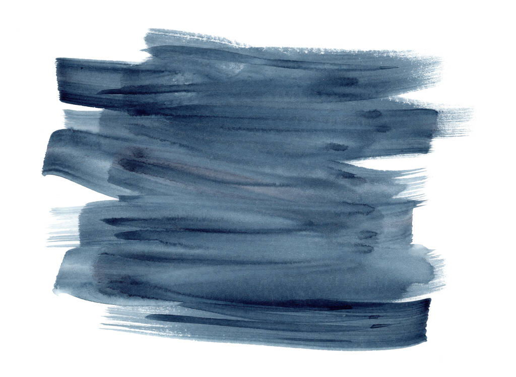 Deep indigo blue watercolor brush strokes - Photo, Image