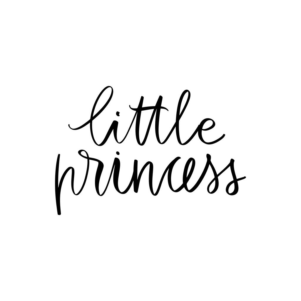 Little Princess Calligraphy lettering isolated on white. Queen Typographic print - Vector, Image