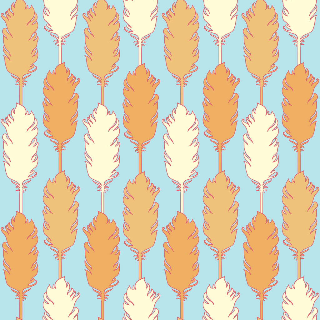 Feather vector seamless pattern. - Vector, Image