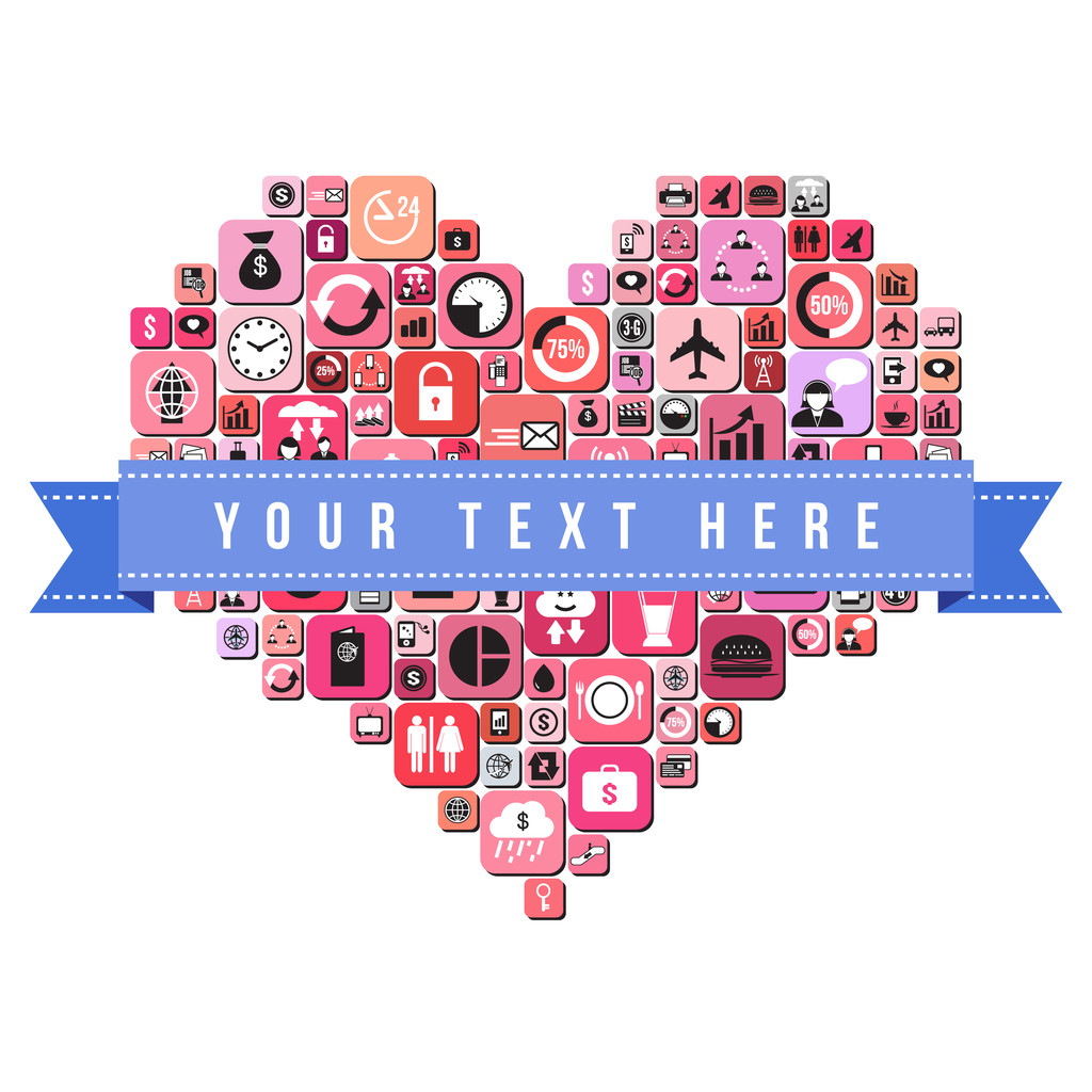 Infografica del cuore icone con banner. formato vettoriale
 - Vettoriali, immagini