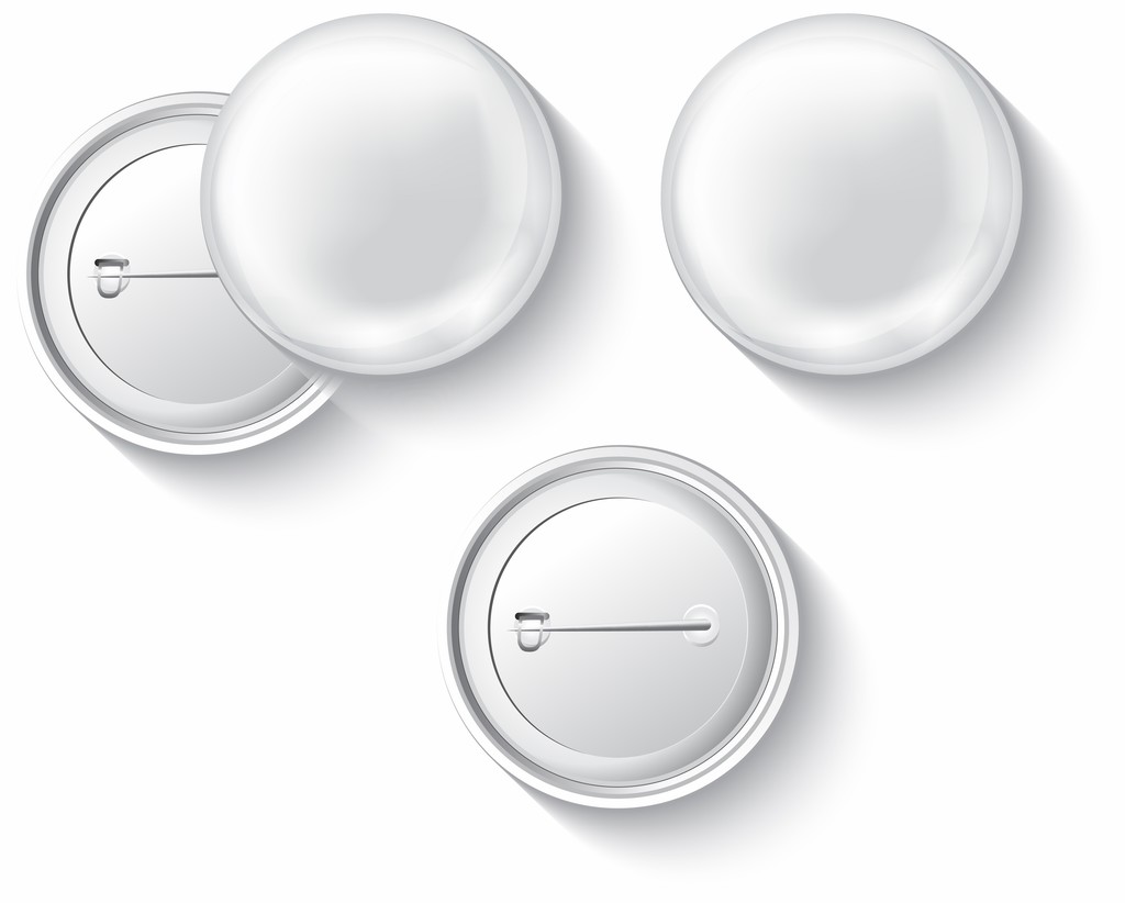 Distintivo de botão em branco
 - Vetor, Imagem