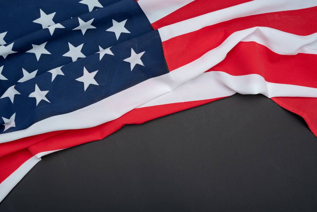 USA vlajka na černém pozadí - Fotografie, Obrázek