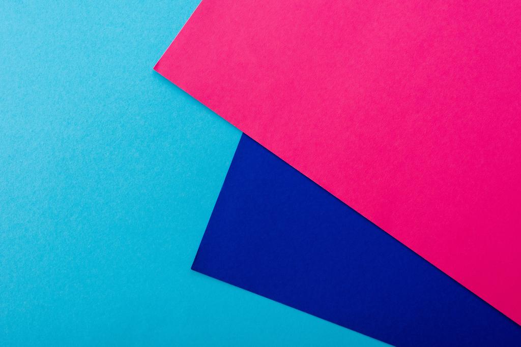 abstract geometric background with pink, blue paper - Photo, Image