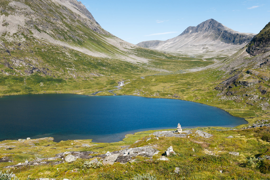 meer op de bovenkant van bergen, Noorwegen - Foto, afbeelding