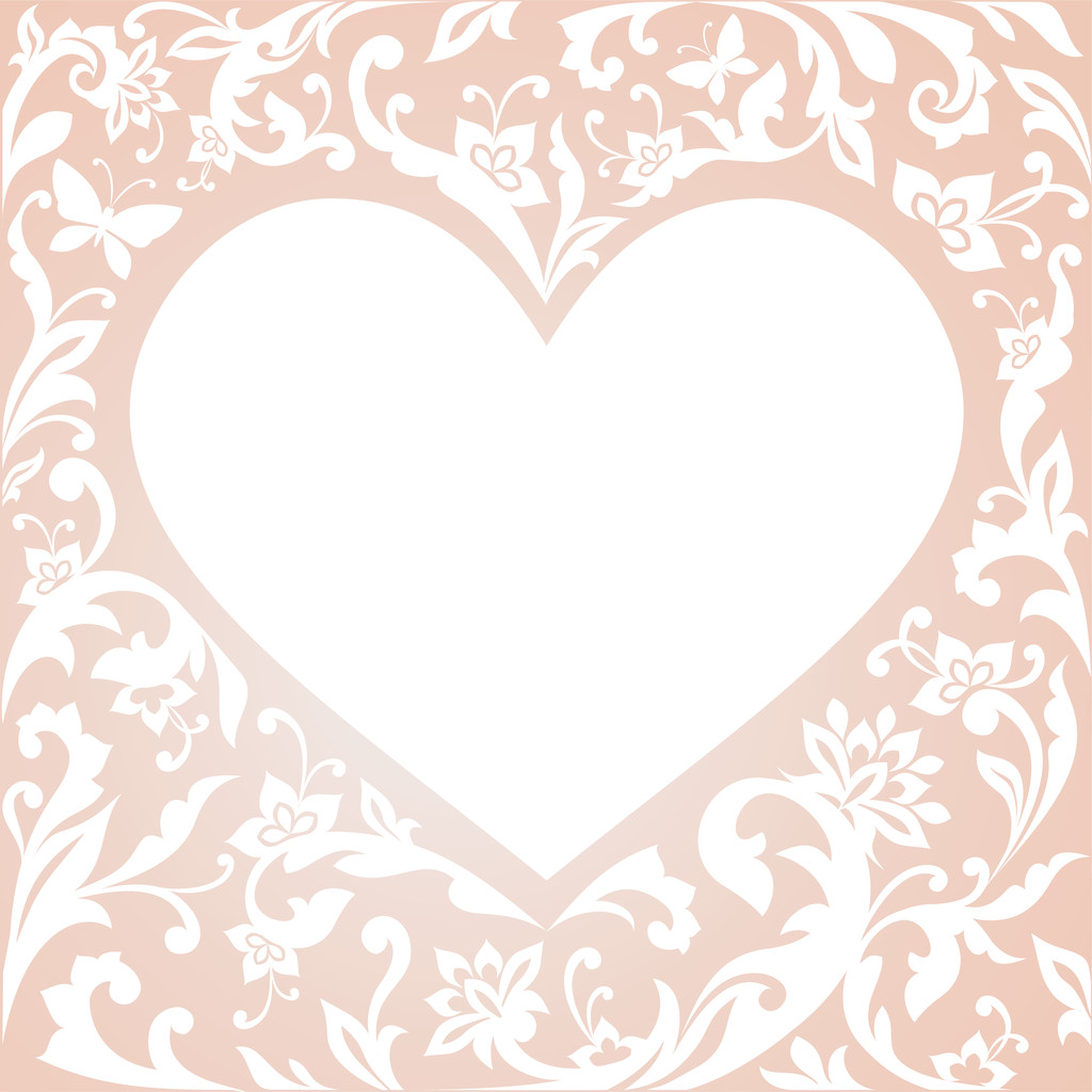 Valentine's day red card, white floral cut heart shape - Photo, Image