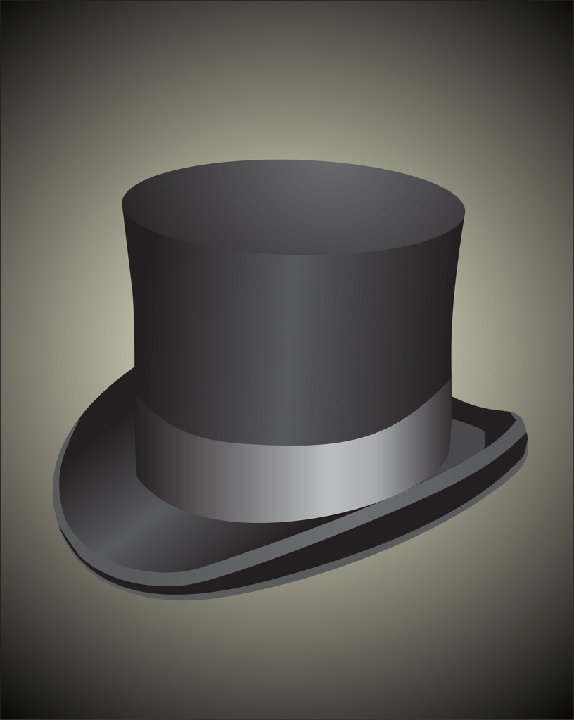 czarny top hat - Wektor, obraz
