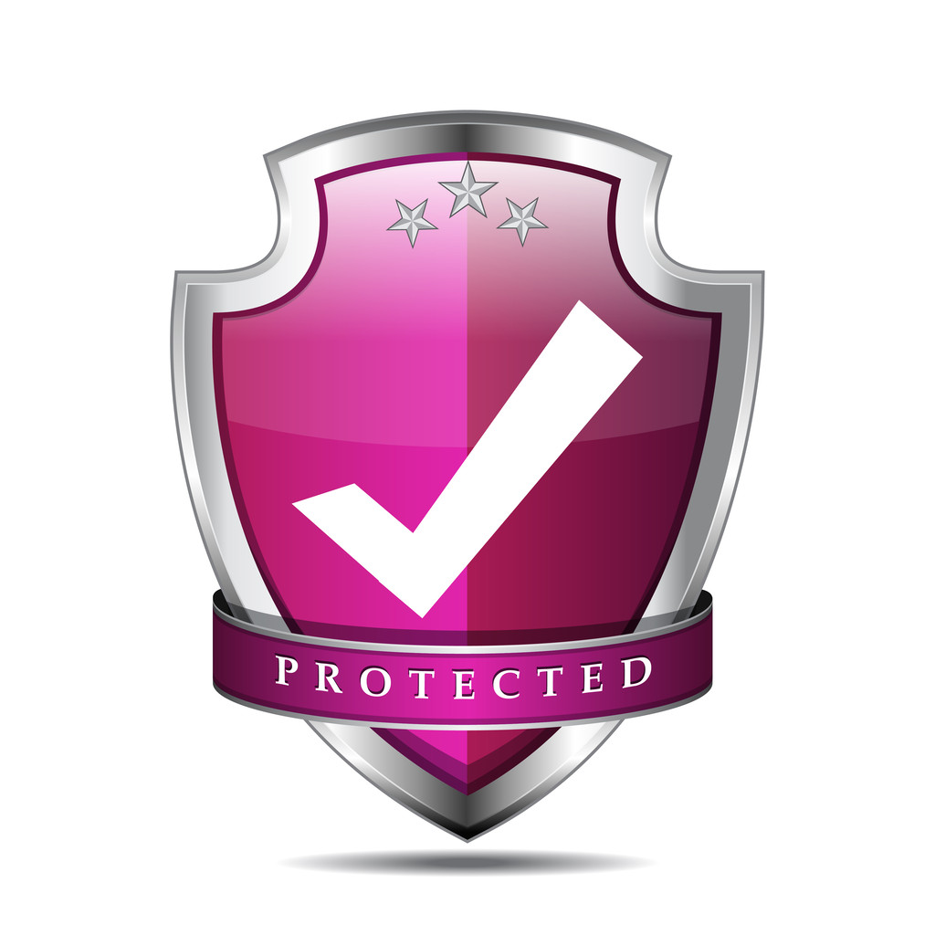 Protegido Tick Mark Shield Vector icono
 - Vector, Imagen