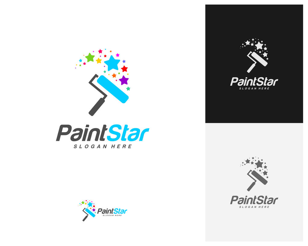 Vecteur de conception de logo de peinture d'étoile, modèle de logo d'étoile de peinture créative, symbole d'icône - Vecteur, image