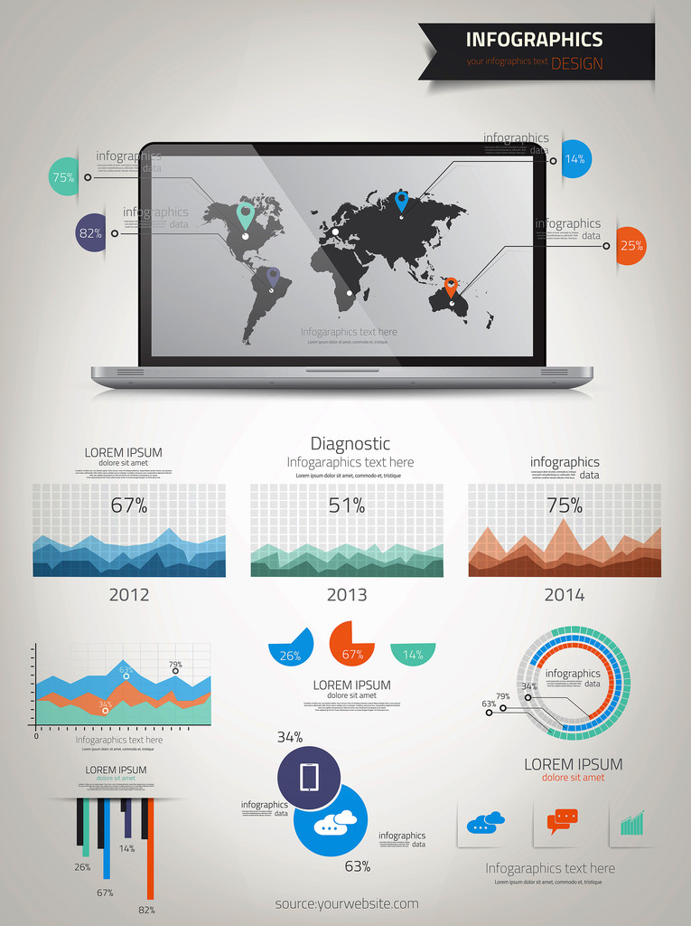 infographics instellen. wereld kaart en informatie afbeeldingen. vector - Vector, afbeelding