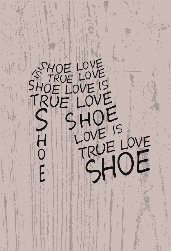 Sapato de citação sobre fundo de madeira
  - Vetor, Imagem