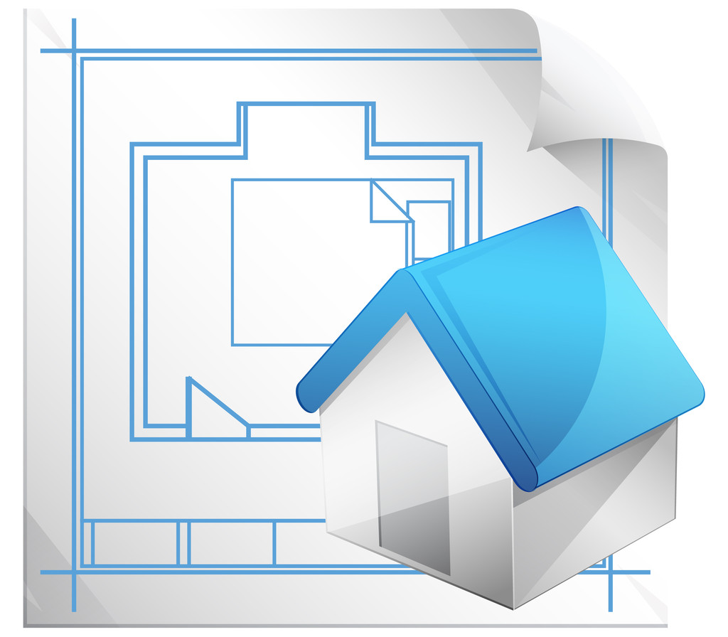Architectural Blueprint Icon - Vector, Image