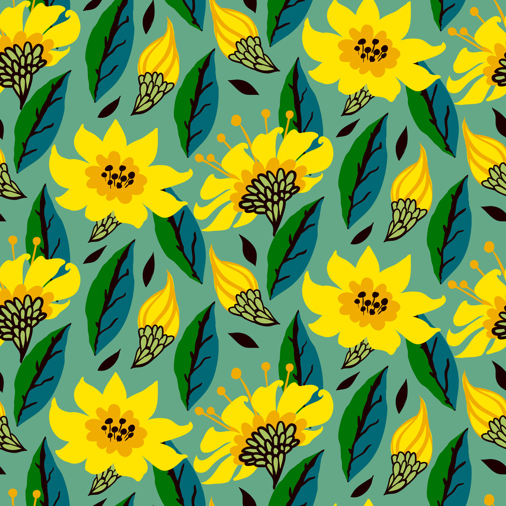 vetor padrão floral sem costura com flores margarida
 - Vetor, Imagem