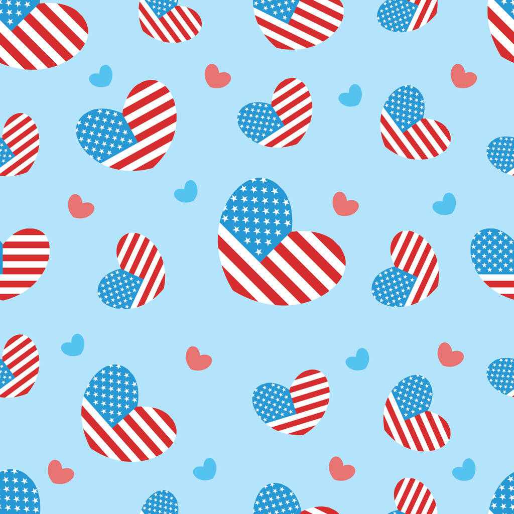 seamless pattern with american flag. vector illustration - Vector, Image