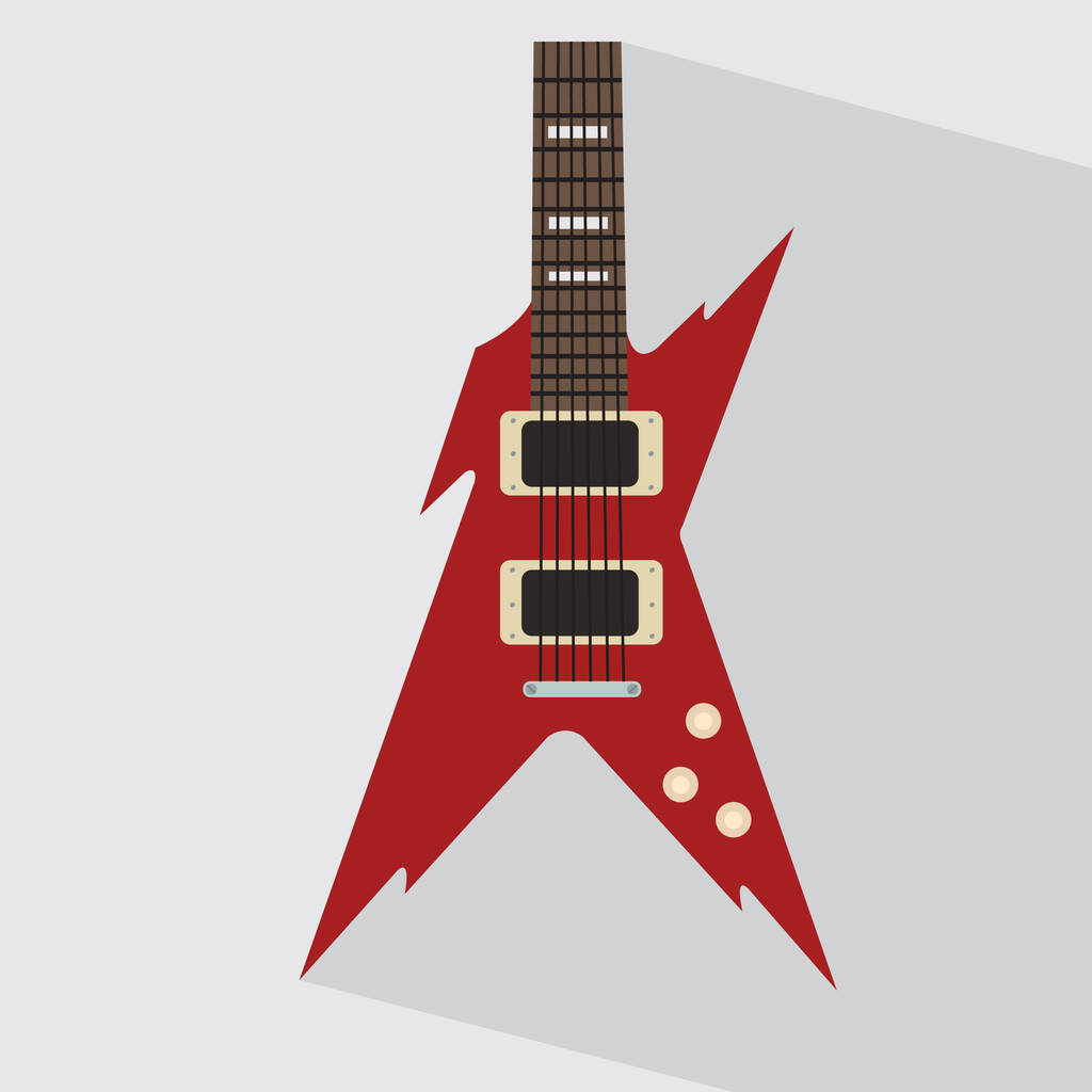 chitarra elettrica icona piatta, illustrazione vettoriale - Vettoriali, immagini