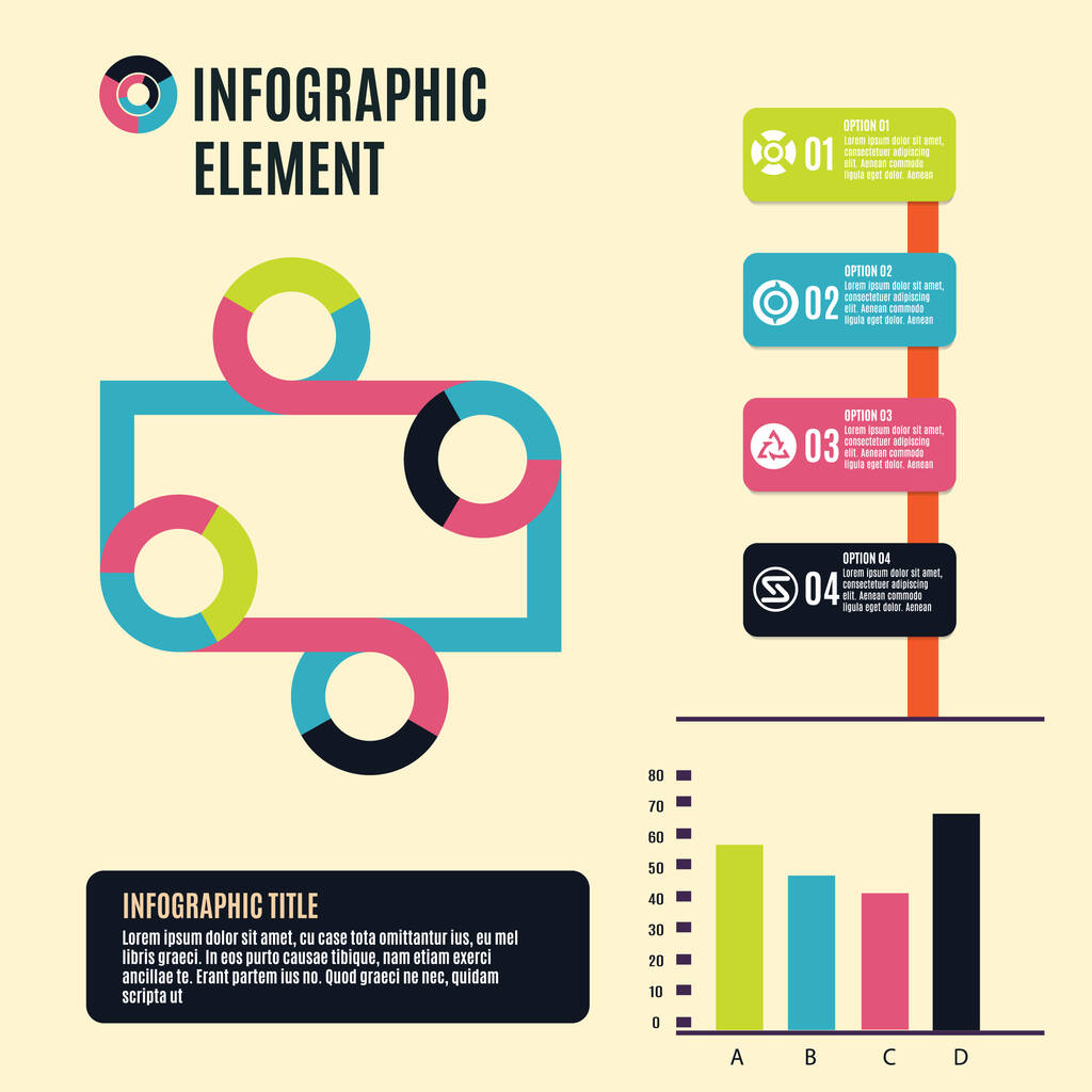 Illustrazione di elementi infografici, illustrazione vettoriale stilizzata - Vettoriali, immagini