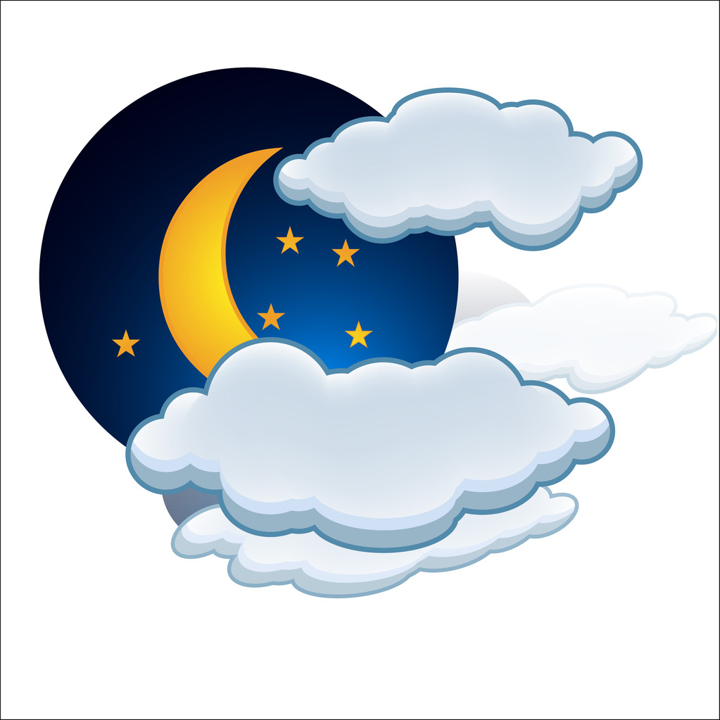 Moon rain cloud icon vector - Vector, Image