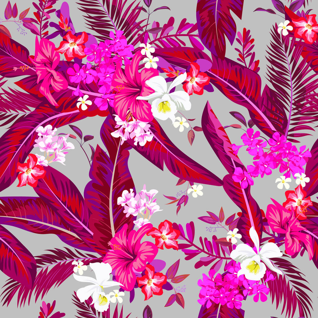 Patrón brillante tropical sin costuras para textiles
 - Vector, Imagen