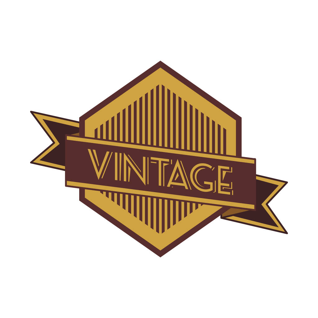 vintage label met tekst en lint. vectorillustratie - Vector, afbeelding