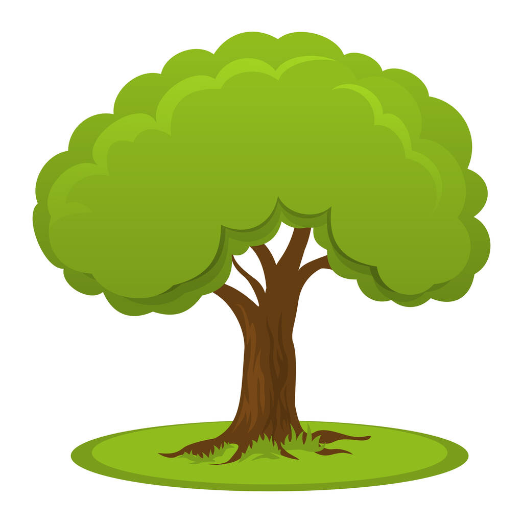 Καλοκαιρινό δέντρο με επίπεδη κορώνα - Διάνυσμα, εικόνα
