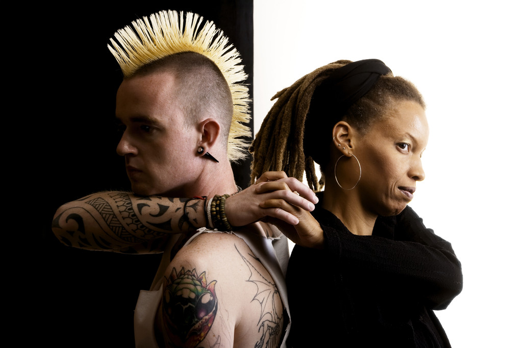 Man with Mohawk and Woman with Dreadlocks - Photo, Image
