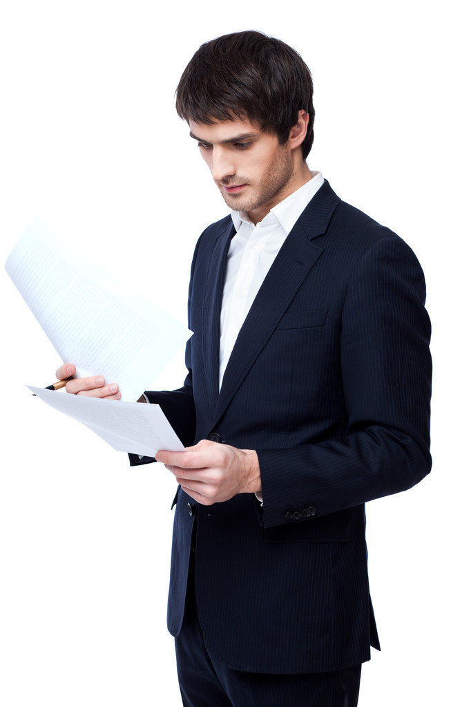 Businessman reading document - Photo, Image