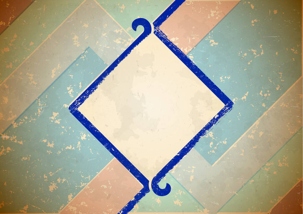 Wiekowa rama z niebieską krawędzią - Wektor, obraz