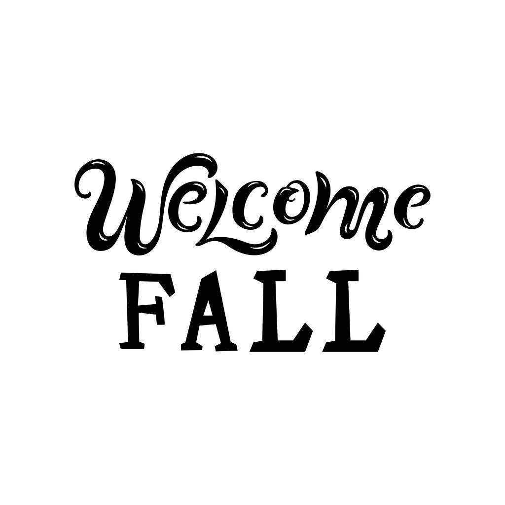 Написання листів "Welcome Fall" ізольовано на білому тлі. Приклад вектора. - Вектор, зображення