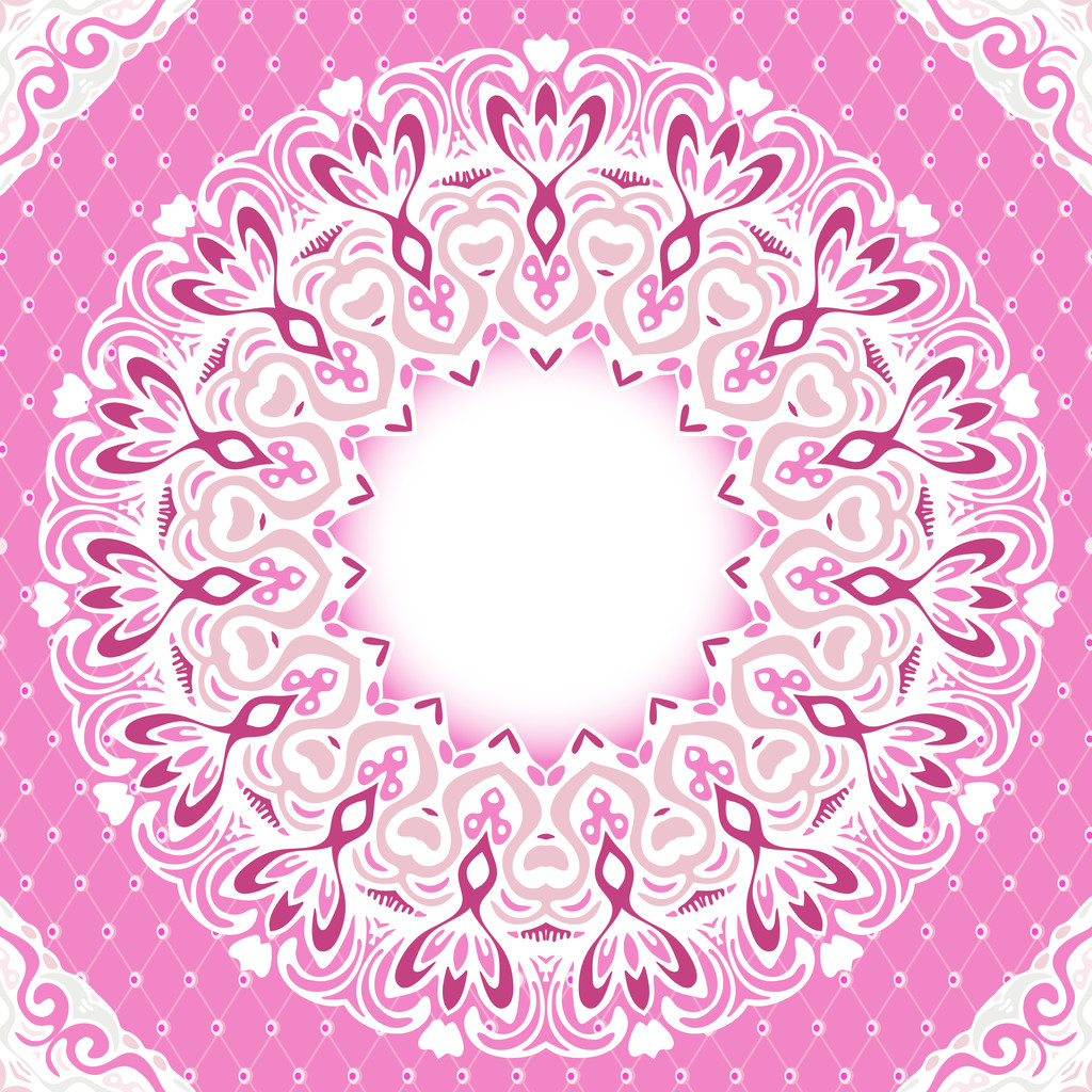 Pink vector border lace background - Vector, Image