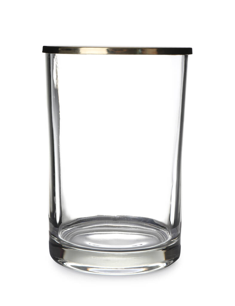 Стильна порожня скляна ваза ізольована на білому
 - Фото, зображення