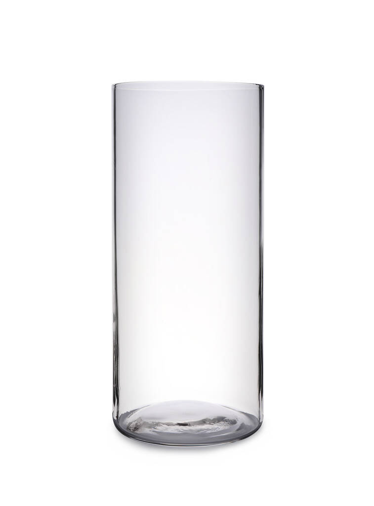 Elegante jarrón de vidrio vacío aislado en blanco - Foto, imagen