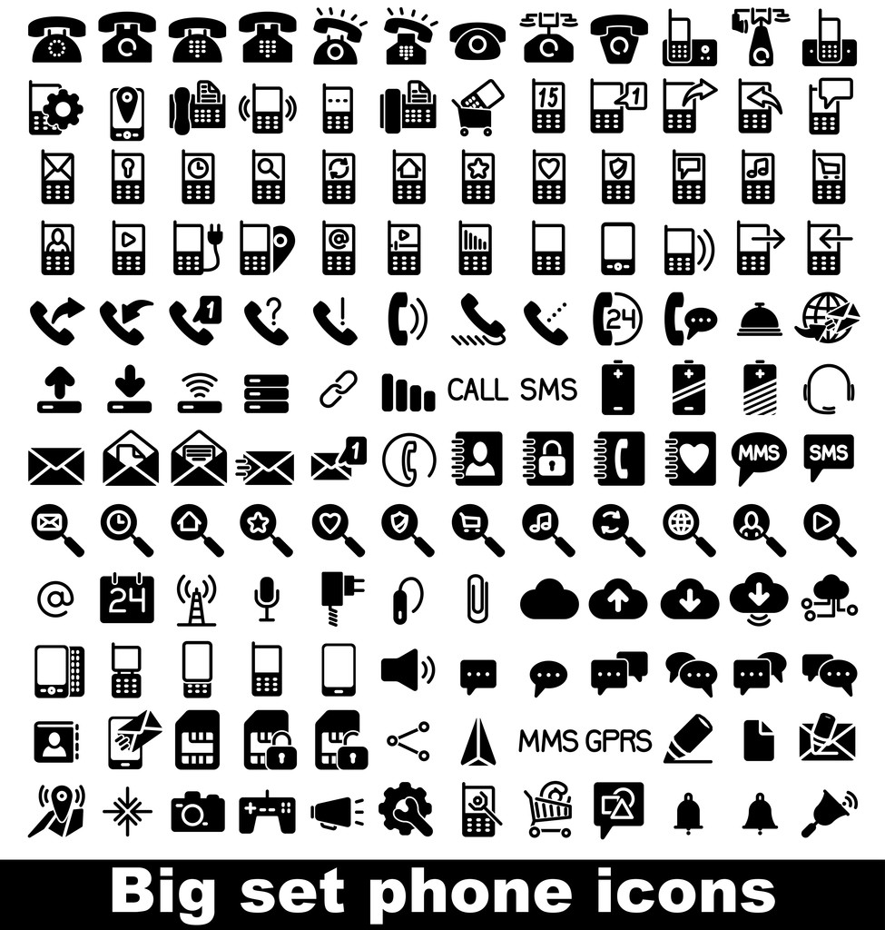 Set phone icon - Vector, Image