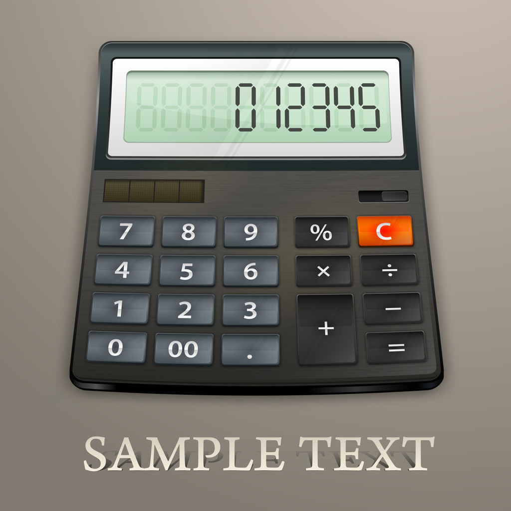 Calculator on brown - Vector, Image