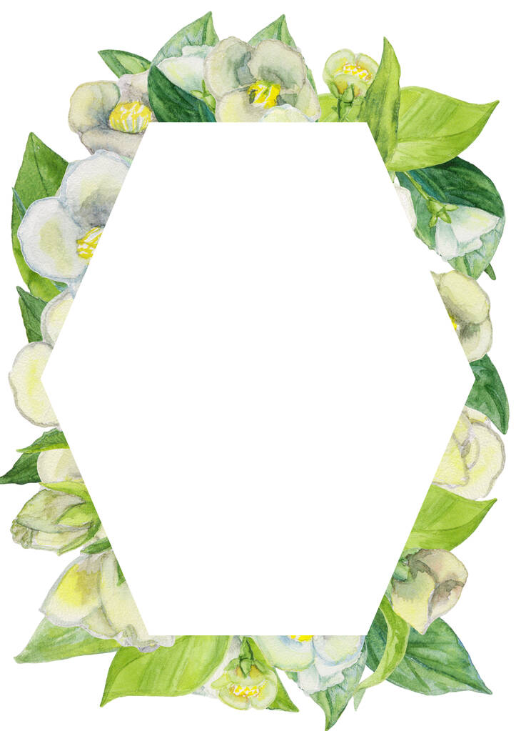 Bemalte bunte Aquarell-Blume Bordüre. kann als Einladungskarte für Hochzeit, Geburtstag und andere Feiertage und Sommer Hintergrund verwendet werden.  - Foto, Bild