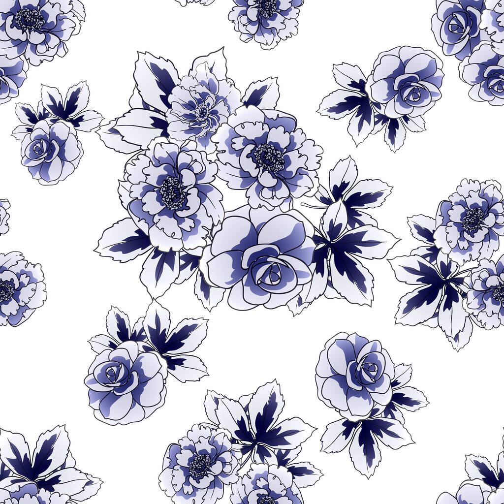 fleurs colorées fond sans couture, pétales, illustration vectorielle - Vecteur, image