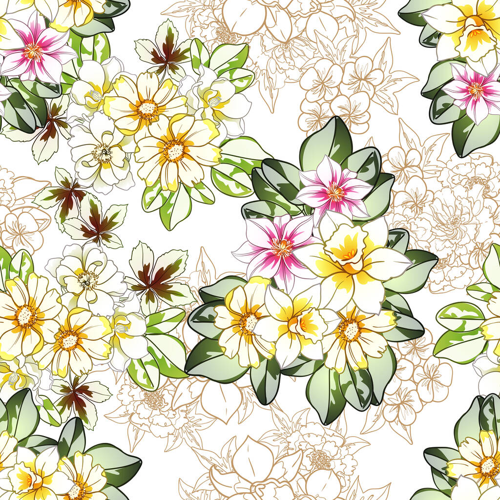 fond de fleurs colorées, bannière vectorielle illustration - Vecteur, image
