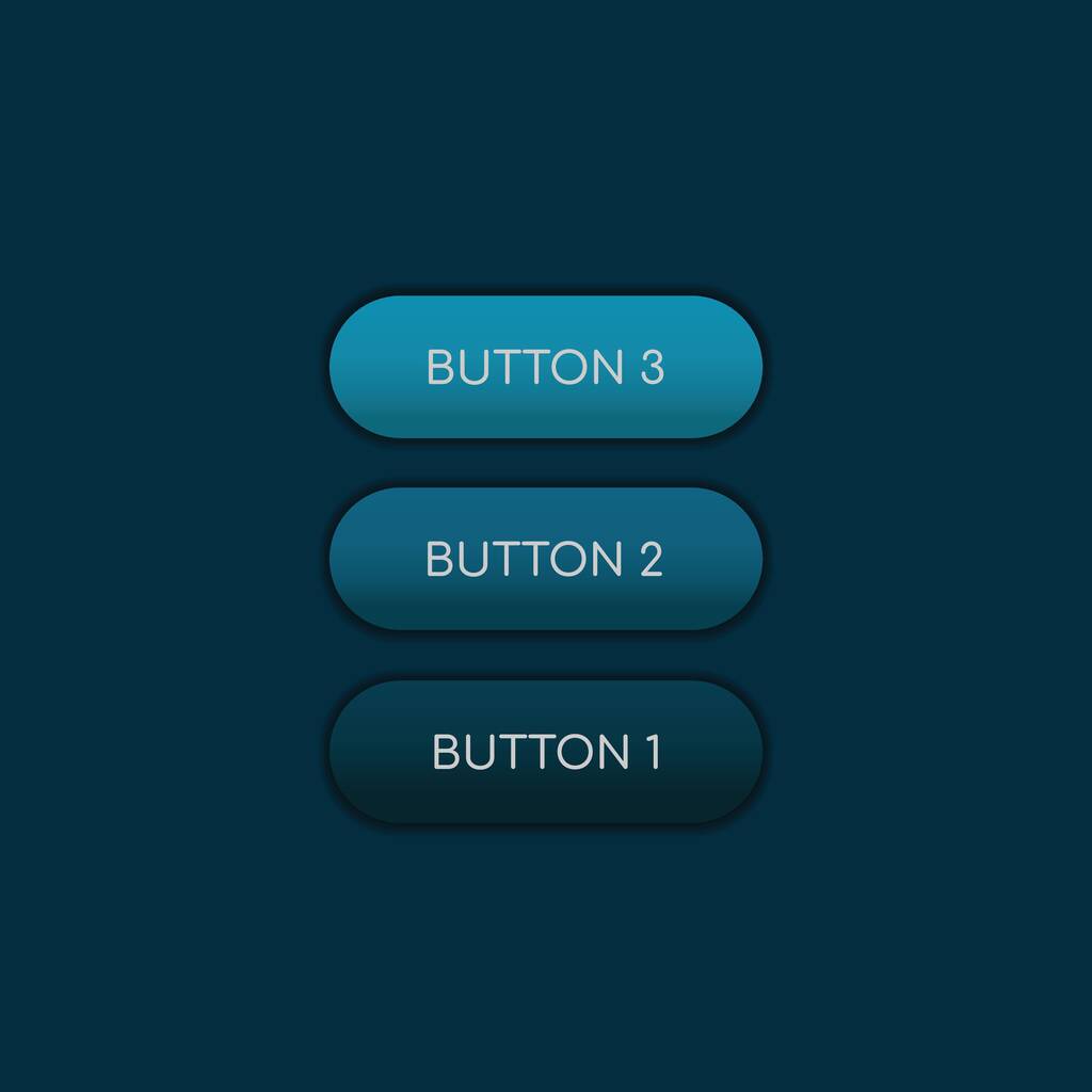 Web buttons flat design. Web and ui application color button icon for modern website. Vector icons isolated on dark background - Vector, Image