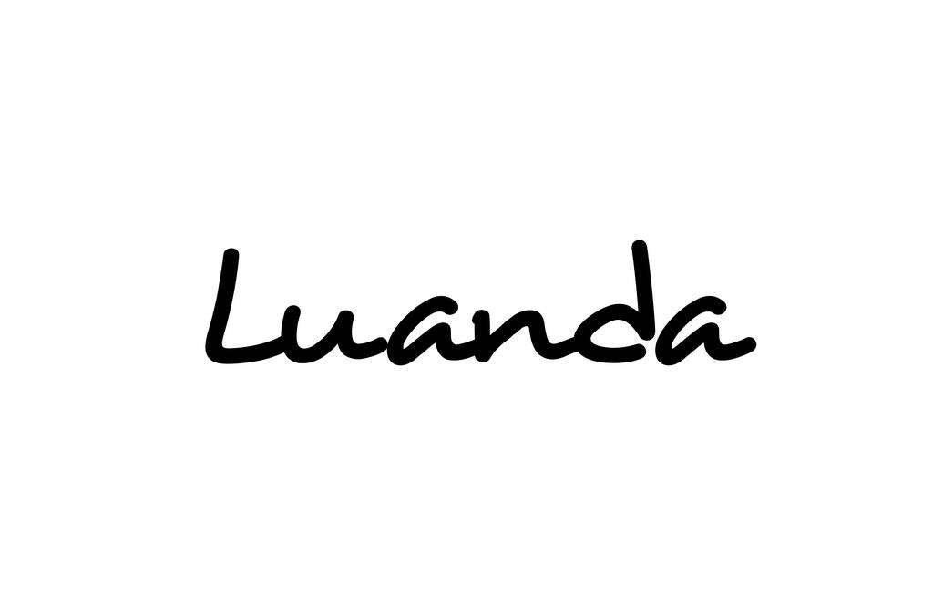 Luanda city handwritten text word hand lettering. Calligraphy text. Typography in black color - Vector, Image