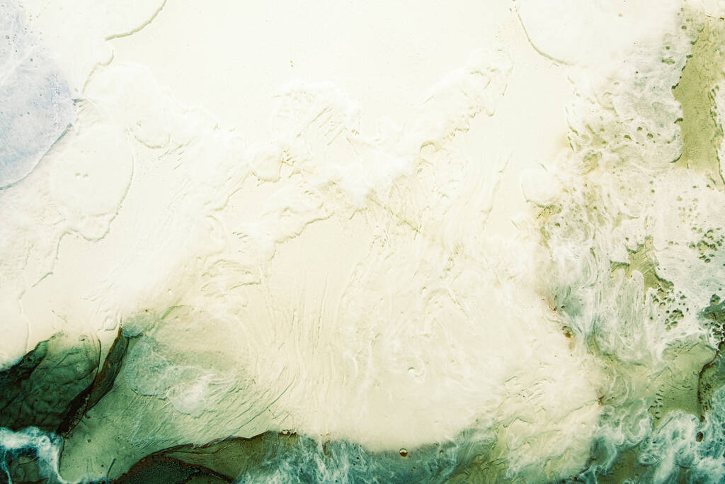 alcohol inkt water marmer textuur ivoor wit groen - Foto, afbeelding