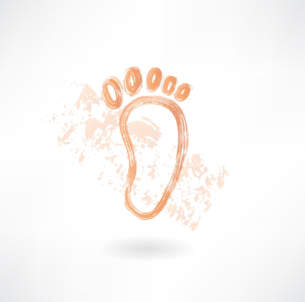 menselijke voetafdruk grunge pictogram - Vector, afbeelding