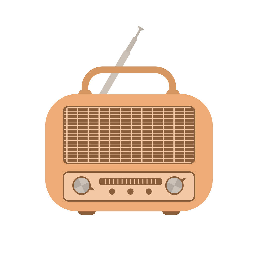 Rerto rádio em estilo cartoon isolado no fundo branco. Ilustração vetorial - Vetor, Imagem