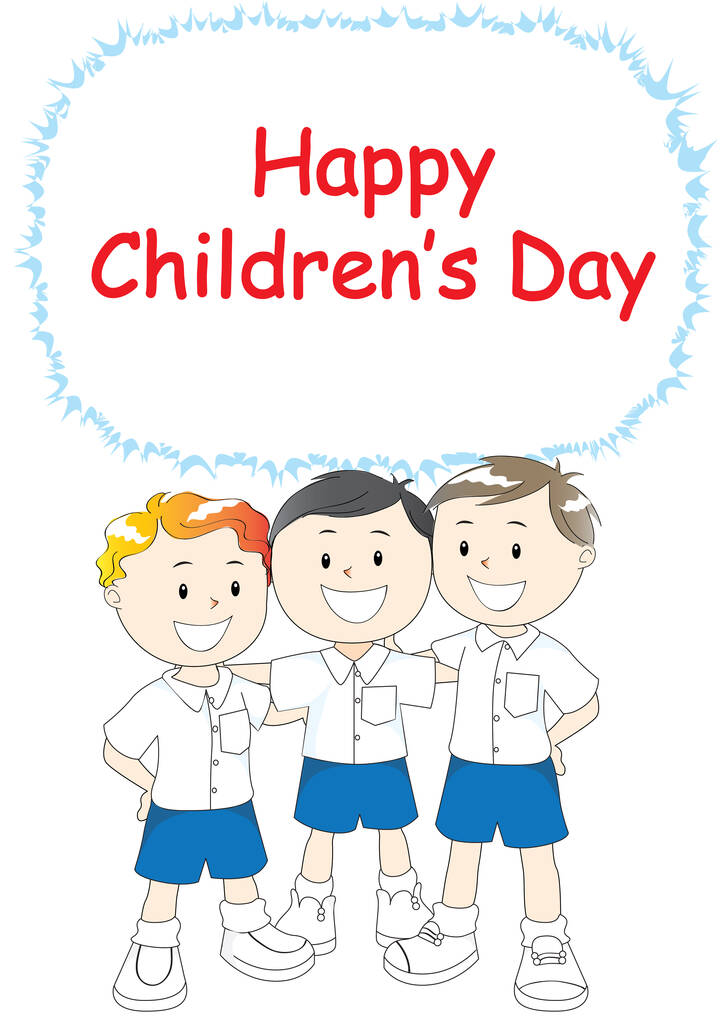 szczęśliwy dzień dzieci kartka okolicznościowa - Wektor, obraz