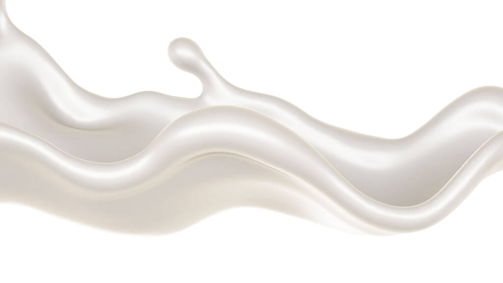 Un chorrito de leche. representación 3d, ilustración 3d. - Foto, Imagen